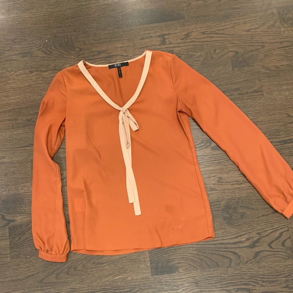 BCBG Paris burnt orange blouse